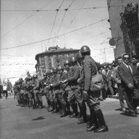 La polizia schierata in occasione del raduno dell’Msi a Modena, maggio 1961
[ISMO, AFPCMO]