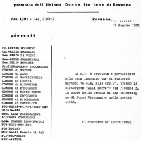 Invito alla cena incontro con delegazione donne Vietnam, ristorante Alla Torre, Ravenna