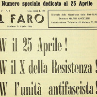 Numero de «Il Faro» dedicato al 25 aprile, 21 aprile 1955
[ISMO, Archivio CGIL]