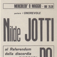 Orio Teodorani, Comunisti a Cesena. Storie, personaggi ed eventi del Partito Comunista cesenate 1920-1975, p. 439- locandina del comizio conclusivo di Nilde Iotti per la campagna elettorale per il referendum sul divorzio del 1974, 8 maggio 1974