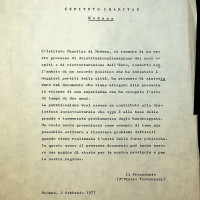 1977, documento relativo alla deistituzionalizzazione dell’Istituto Charitas, che come Villa Giardini, fu aperto in seguito alla legge Basaglia

