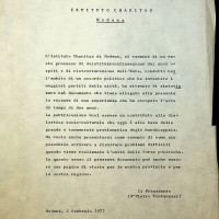 1977, documento relativo alla deistituzionalizzazione dell’Istituto Charitas, che come Villa Giardini, fu aperto in seguito alla legge Basaglia
