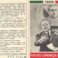 La tessera del PCI nel 1965