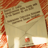 11 luglio 1986. Biglietto d'invito per l’inaugurazione della nuova sede della Federazione di Via Sacconi