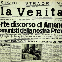 Il giornale della federazione modenese, «La Verità», racconta il Secondo congresso provinciale del PCI, alla presenza di Amendola 
[«La Verità», 9 ottobre 1945]