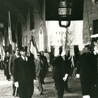 Portale Resistenzamappe.it- Il Sindaco di Cesena Leopoldo Lucchi commemora l'anniversario della Liberazione della città, anni '70