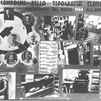 “I compagni della tipografia clandestina”, cartellone realizzato dalla federazione comunista modenese in occasione di una commemorazione della Resistenza