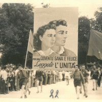 Modena, festa provinciale dell’Unità, anni Quaranta, sfilata inaugurale
[ISMO, AFPCMO]