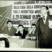 1957, Togliatti in occasione del festival nazionale a Modena visita la Casa del giovane