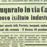 Inaugurato il nuovo Istituto tecnico industriale Fermi 
[L’unità, 14 novembre 1957]