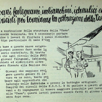 Appello a collaborare con competenze e manodopera alla costruzione dell’edificio, 1955
[ISMO, AFPCMO]