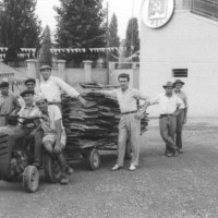 1958, una squadra di allestitori della festa provinciale
[ISMO, AFPCMO]