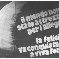 Cartellone della FGCI a una festa dell'Unità degli anni Ottanta
[ISMO, AFPCMO]