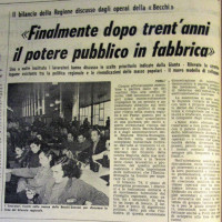 L'Unità Emilia Romagna, 21 febbraio 1974, p.12 -articolo sullo svolgimento di una assemblea in fabbrica fra lavoratori e rappresentanti della Regione Emilia Romagna sul bilancio della Regione, febbraio 1974