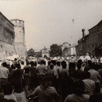 Fondo Fotografico Michele Minisci-comizio per l'Arrigoni in piazza del Popolo, giugno 1971