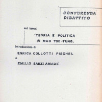 Centro Gramsci, Ferrara, copertina della dispensa sulla conferenza sul tema “Teoria e politica in Mao Tse-Tung, introduzione di Enrica Collotti Pischel e Emilio Sarzi Amadè, tenutasi a Ferrara il 7 ottobre 1976