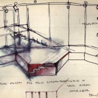 www.archivio.francarame.it- spettacolo della compagnia “Nuova Scena” alla Casa del Popolo di Sant'Egidio, bozzetti per l'allestimento di scena, 5 ottobre 1968