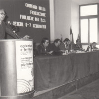 Fondo Fotografico Michele Minisci- iniziativa su agricoltura e il territorio organizzata dal PCI, intervento di Pio La Torre, 7 gennaio 1978