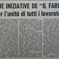 Articolo sulle iniziative de «Il Faro» nel 1952: una pagina delle piccole fabbriche di S. Cataldo e l’organizzazione di una festa della stampa operaia in una località agricola. 
[«La Verità», 2 agosto 1952]