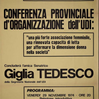 Casa dello Studente, novembre 1974. Conferenza organizzazione Udi