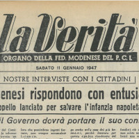 "I modenesi rispondono con entusiasmo all’appello lanciato per salvare l’infanzia napoletana"
[“La Verità”, 11 gennaio 1947]