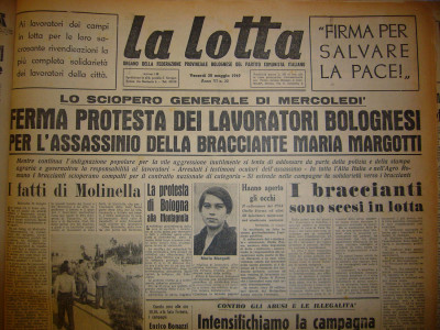 Marmorta di Molinella – Uccisione di Maria Margotti