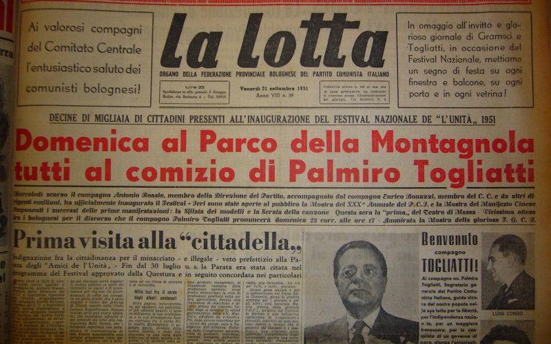 Parco della Montagnola, Bologna - Prima festa nazionale dell'Unità